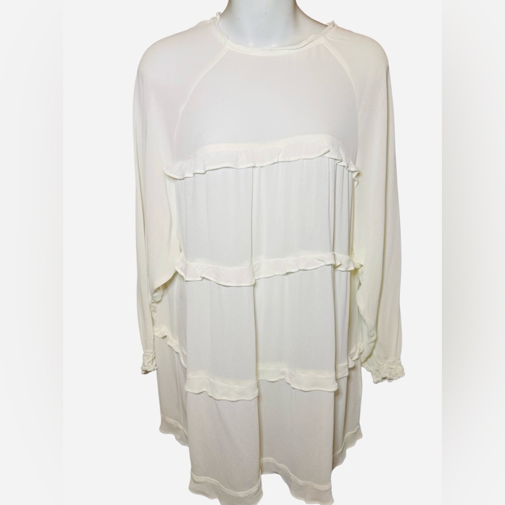 Reformation Victoria DressElegant Ivory Ruffle Dress - Picture 5 of 10